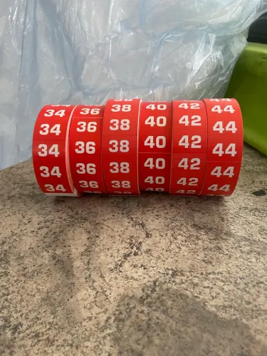 Etiquetas Numéricas Adesivas Vermelhas - Numeração 34 a 44