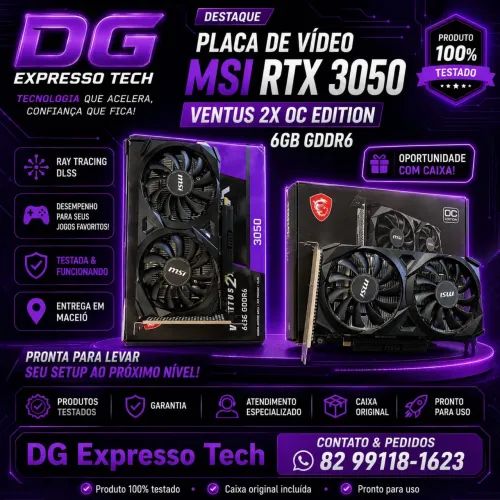 MSI GeForce RTX 3050 Ventus 2X OC Edition 6GB GDDR6 - Oportunidade!