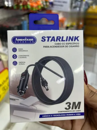 Cabo CC Veicular para Acendedor Starlink 3 metros - Entrega Grátis