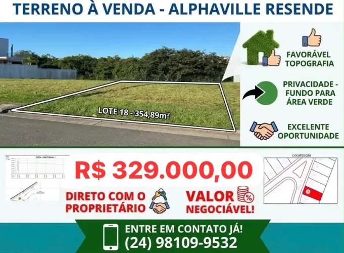 Terreno Alphaville Resende Fase 2 (PROPRIETÁRIO)