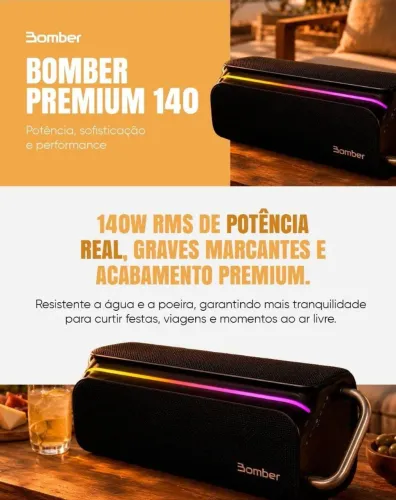 Caixa de som Bluetooth BOMBER PREMIUM 140w na caixa com nota fiscal e garantia