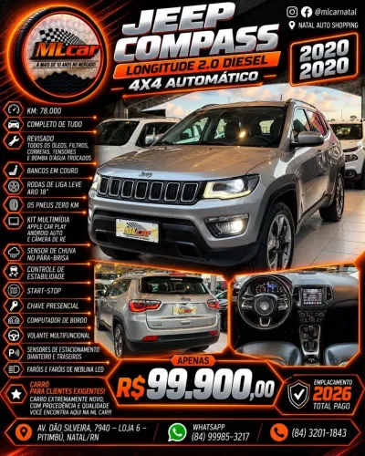 Jeep Compass Longitude 2.0 4X4 Dies. 16V Aut. 2020
