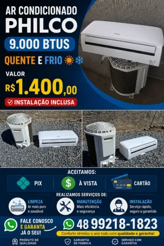 Barbada ar condicionado com instalação 9btus
