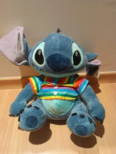 Boneco de pelucia stitch camisa arco iris lgbt orgulho lilo e stitch 31cm