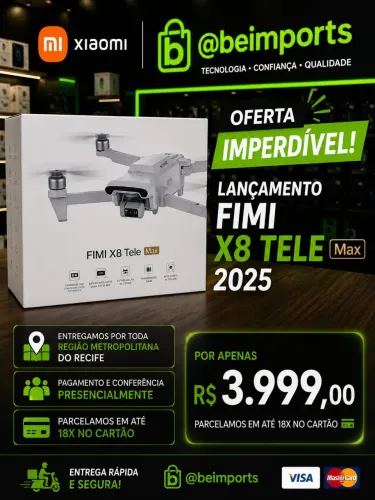 Drone Fimi X8 Tele Max 2025 ( SÓ HOJE) Promocional - Em até 18x