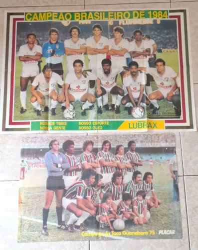 Pôsteres Fluminense Históricos Campeão Brasileiro 1984 e Máquina Tricolor 1975