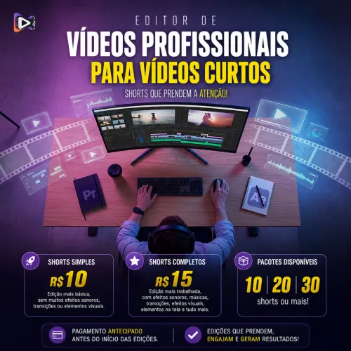 Editor de vídeos profissional para vídeos curtos