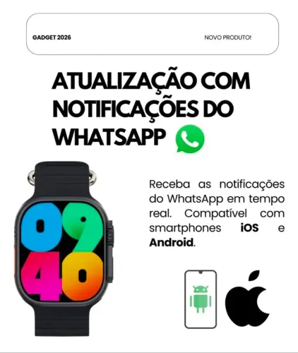 Relogio Smartwatch 10 Ultra Plus Tela Amoled Monitor 2026 L