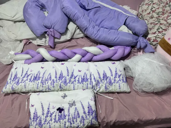 Kit MINI BERÇO + ninho com almofada de amamentação menina