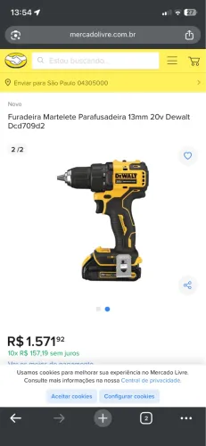 Dewalt DCH133M2-BR SDS Plus 2,6J a Bateria 20V com Maleta, Bateria e Carregador