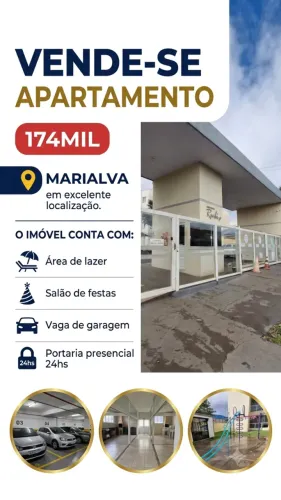 APARTAMENTO EM MARIALVA 174MIL