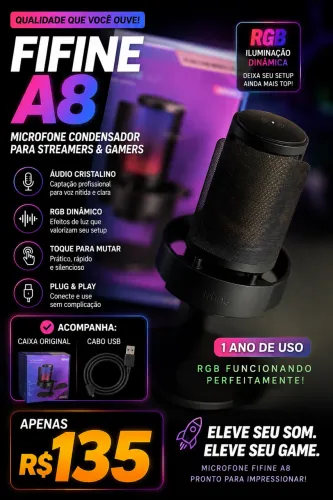 Microfone Condensador Fifine a8