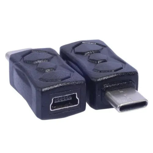 Adaptador cabo conector tipo otg MINI-B V3 fêmea pra type-c macho tablet smart phone