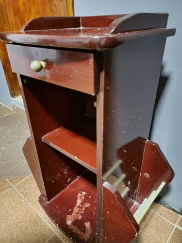Mesa auxiliar mesinha para telefone mogno