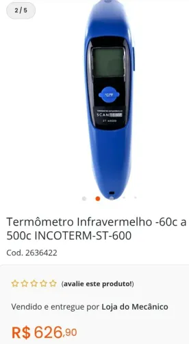 Termômetro Infravermelho -60c a -500c Incoteem-ST-600 