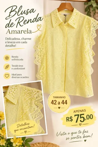Blusa amarela feminina