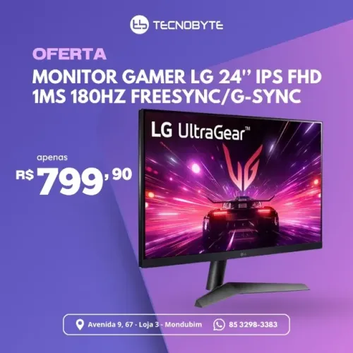Monitor Gamer LG 24 polegadas IPS 180hz G-SYNC