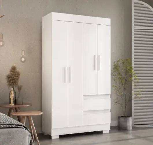 Guarda-Roupa 4 Portas Belluno 1,00 m Branco
