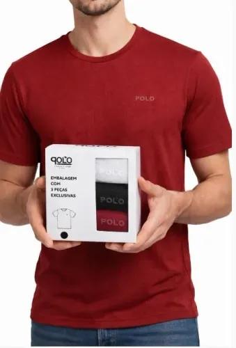 Kit 3 Camisetas estampadas Casual com cavalinho Polo RG518