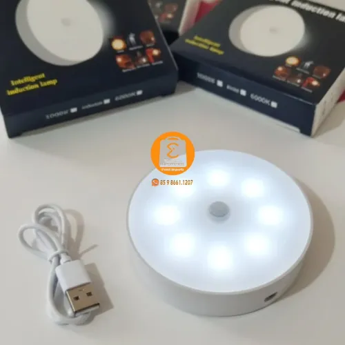 Luminária Led de Parede Autocolante com Sensor de Presença, Recarregável
