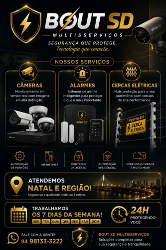 Venda, instalação e manutenção de segurança eletrônica