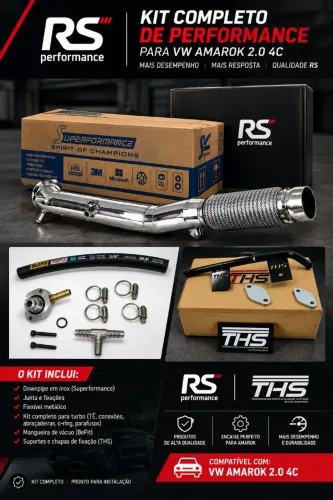 Kit Performance Completo VW Amarok 2.0 4C | Downpipe + Kit Turbo + THS
