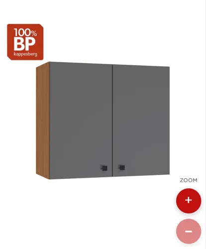 Armário Aéreo Kappesberg Pixel 2 Portas Tapajós/Cinza Sagrado 80cm