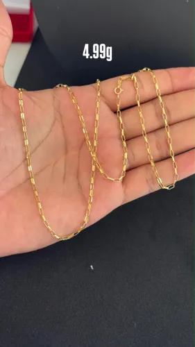 Cordão tijolinho em ouro 18k 65 centímetros