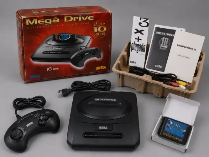 Mega Drive 3 Completo Na Caixa + Everdrive Pro V3 Controle Original