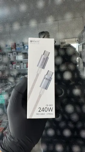 Cabo Hrebos Premium 240W USB-C p/ USB-C - 2 Metros Nylon