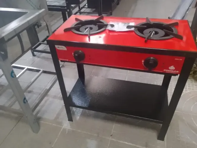 Fogão Progás Vermelho 2 Queimadores Simples PRGE-200 GOURMET