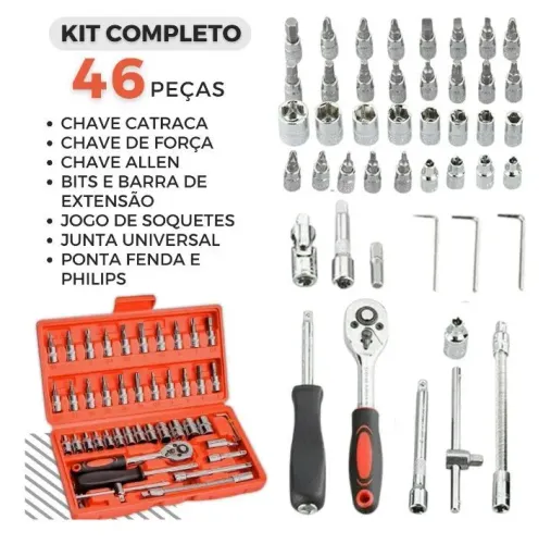 Kit 46 Peças ferramentas e soquete ( PROMOÇÃO )