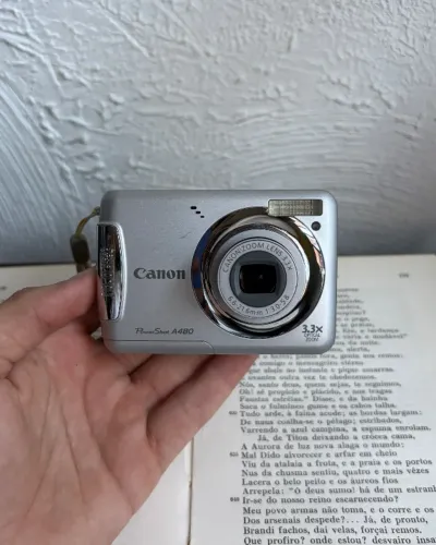 cybershot canon powershot a480 cinza completa - pronta pra uso!