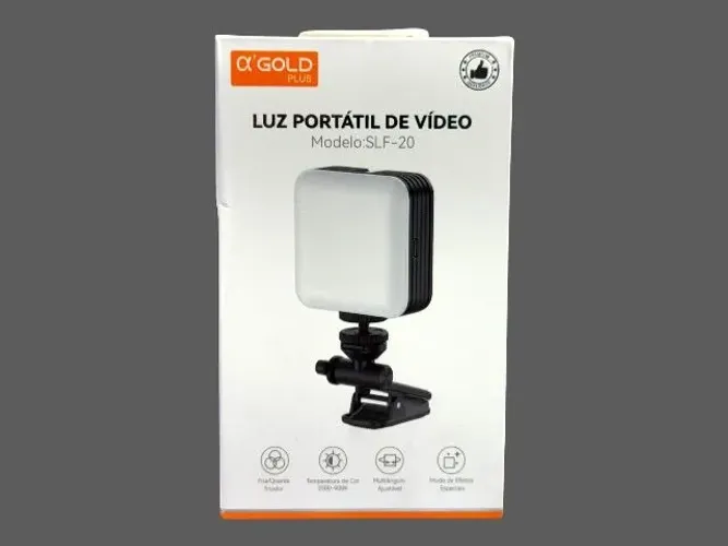 Luz de Preenchimento Portátil LED A'Gold Plus SLF-20 para Vídeos e Lives