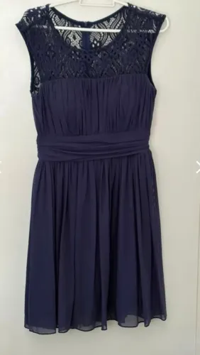 Vestido midi azul marinho