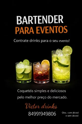 Serviço de bartender contratação para evento,para contratação de serviço meu