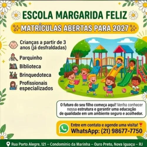 ESCOLA MARGARIDA FELIZ MATRÍCULAS ABERTAS