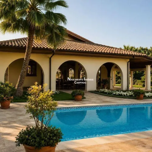 Casa de alto padrão com 4 suítes, sendo 1 master com piscina e campo de futebol - Condomín
