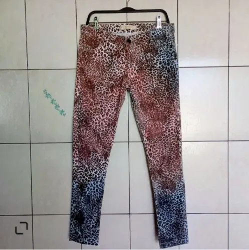 Calça feminina animal print nina rosa tamanho 40