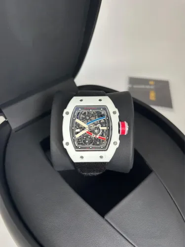 Relógio Richard Mille Skeleton Automático ETA Safira Linha Super Premium Top