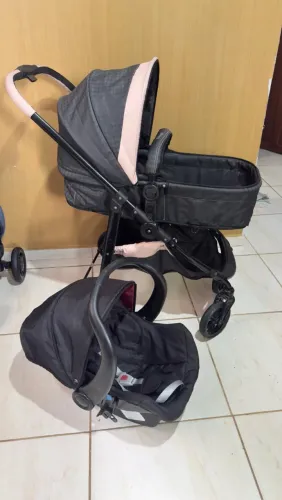 Kit carrinho e bebê conforto galzerano 3 em 1