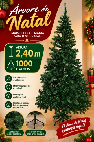 Árvore de Natal Tradicional 2,40m