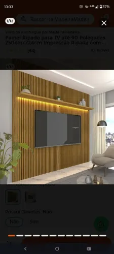 PAINEL RIPADO PARA TV ATÉ 90 POLEGADAS 250CM X 224CM 