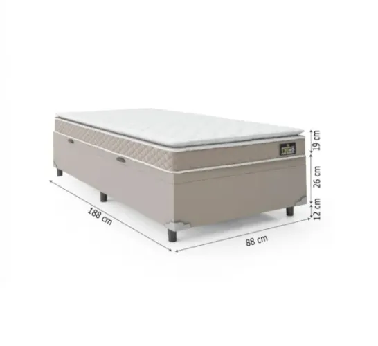 Vendo Cama Box Baú Solteiro com Colchão Espuma D33 Pillow Top em perfeito estado
