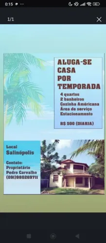 Aluga-se uma Excelente Casa por temporada em Salinópolis 