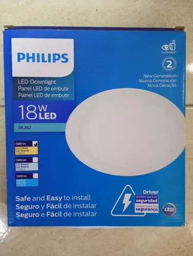 Kit com 10 painel led de embutir redondo 18w/3000k bivolt.