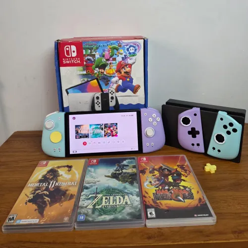 NINTENDO SWITCH OLED+3 JOGOS MIDIA FISICA