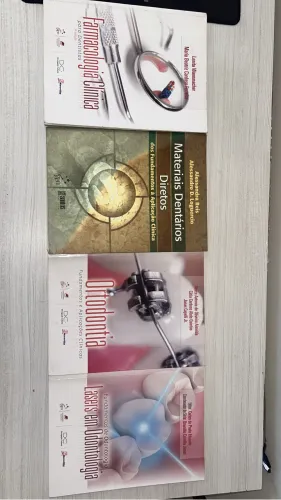 Livros de odontologia - Farmacologia, Ortodontia, Materiais Indiretos/Dentística e Lasers