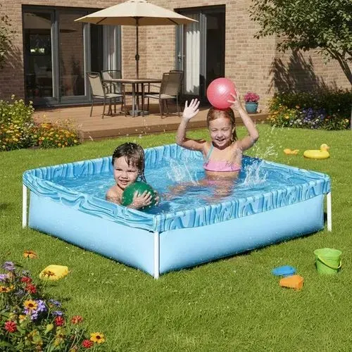 Piscina inflável infantil 400 litros Retangular diversão verão