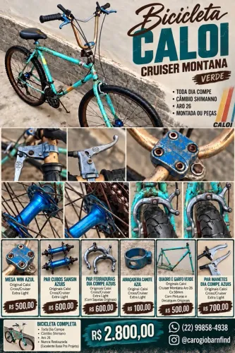 Bicicleta Antiga Caloi Cruiser Montana Completa ou Peças